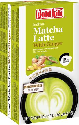 Gold Kili 888296019508 Instant Matcha Ginger Latte 8.8 Oz Creamy Convenient Drink Mix