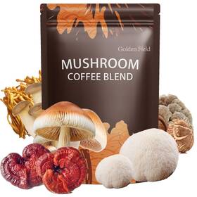 B0dpf8kf9k Golden Field Organic Mushroom Coffee 6 Adaptogens Mct Oil. Energy Focus Immunity. 30 Serv
