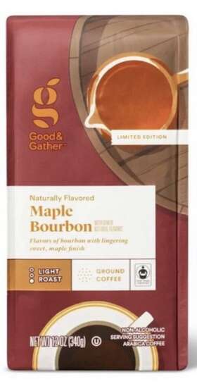 Good & Gather 085239103050 Maple Bourbon Naturally Flavored Light Roast Ground Coffee And