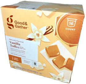 Good & Gather 085239970096 And Vanilla Toffee Coffee Cups For Machine 16ct 10g Each Light