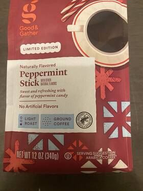 C-002446-01-280 Good & Gather And Peppermint Stick Ground Coffee Light Roast 12 Oz