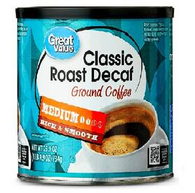 Great Value 194346270873 Decaf Classic Medium Roast Ground Coffee 25.9 Oz