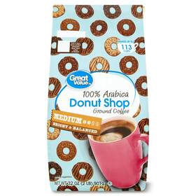 Gvds100ar32 Great Value Donut Shop 100% Arabica Medium Roast Ground Coffee 32 Oz