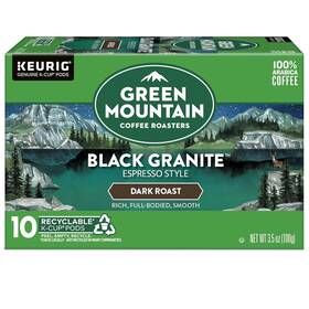Green Mountain 611247404454 Coffee Roasters Black Granite Espresso Style 10 K-cups Dark Roast