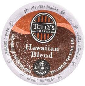 Green Mountain Coffee Roasters 445002473439 Tullys Hawaiian Blend 12 K-cups 4.8oz Premium Pods