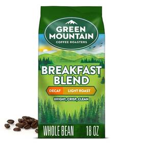 Green Mountain Coffee Roasters 611247375693 Breakfast Blend Decaf Whole Bean
