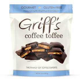 Griffs Coffee Toffee 850271002285 Dark Chocolate Covered Squares 15 Ounce