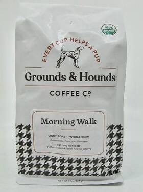 Grounds & Hounds 856646005004 And Morning Walk Coffee Light Roast Whole Bean Usda Organic 12 Oz