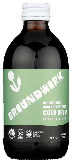 Groundwork 79681 Organic Cold Brew Unsweetened Coffee 10.1 Fl Oz