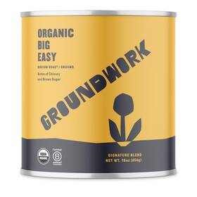 Groundwork 893723002068 Organic Ground Medium Roast Coffee Big Easy 16 Ounce Can