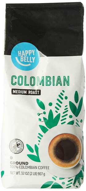 Happy Belly 842379189715 Amazon Brand - Colombian Ground Coffee 32 Ounce Pack Of 1