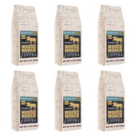 Harry & David 024515202544 6 Pack - Moose Munch Peppermint Mocha Flavored Gourmet Ground Coffee 12 Oz