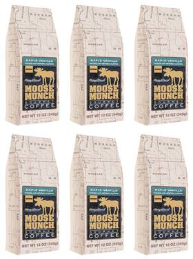 Harry & David 689380928021 6 Bags - And Moose Munch Maple Vanilla Flavored Ground Coffee 12 Oz