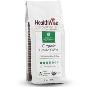 Healthwise 860008507204 Low Acid Organic Ground Coffee 100% Colombian Swiss Water Decaf Healthier