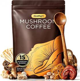 Ksm-66 Healthyvi 313056579551 Mushroom Coffee With 15 Natural Mushrooms Medium Roast Ashwa