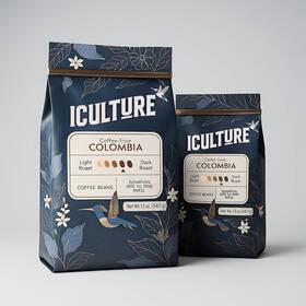 Iculture 198715930221 Colombian Ground Coffee 12oz Medium Roast Specialty Grade 2 Packs