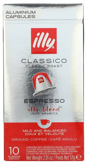 25742 Illy Classico Espresso Aluminum Coffee Capsules 10 Count