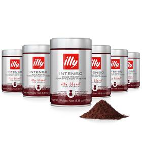 Illy 733411000481 Intenso Dark Roast Ground Coffee 8.8 Ounce Pack Of 6 Sustainably Sourced