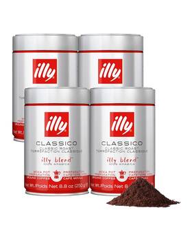Illy 733411257113 Ground Moka Coffee - Classico Medium Roast Mild 8.8 Ounce Pack Of 4