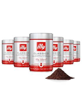 Illy 8837-6 Ground Drip Coffee Classico Medium Roast 100% Arabica Premium Italian Co