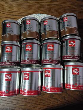 L180425 Illy Ground Coffee Classico Brasile Intenso 12 Pack 4.4oz Exp Apr 2027
