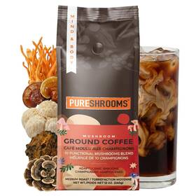 Inc. 313040978926 Mushroom Ground Coffee With 10 Organic Extracts - King Trumpet Agaricus