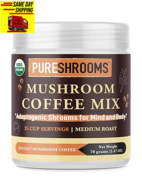 Inc. 445041410440 Mushroom Instant Coffee - Med. Roast With Ultra Concentrated 30 1 Organic Lions Ma