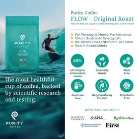Inc. 726084509214 Flow Original Medium Roast Ground Coffee For Focus And Clean Energy - Usda Or