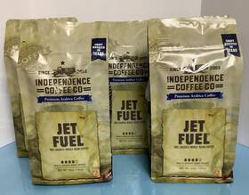 Independence Coffee 718122297597 4 Bags 24oz Each Jet Fuel Whole-bean Dark Roast