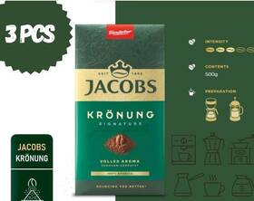 1255 Jacobs Kronung Ground Coffee 3 X 500g / 52.9oz