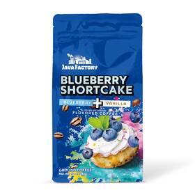 Java Factory 810683022806 Blueberry Shortcake Flavored Ground Coffee Bag And