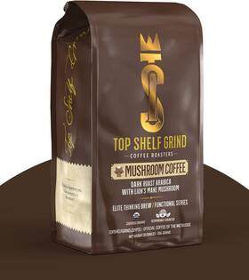 Join Top Shelf Grind 313110754702 Mushroom Coffee Ground Dark Roast Organic Lions Mane For Super Human Fo