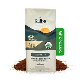 Kalba 860010967102 Organic Mushroom Coffee Grounds Medium Roast 10oz Arabica C