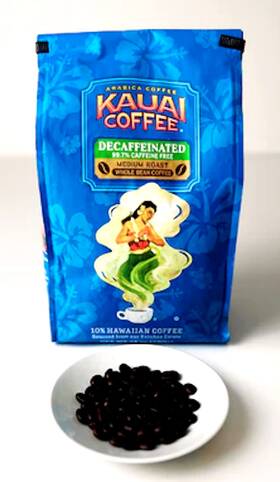 Kauai 782605163280 Coffee Decaffeinated Medium Roast Whole Bean 24oz Best By 12-08-24