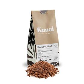 Kauai Gourmet Roasters 897065002281 Black Pot Ground Coffee Dark Roast With Cinnamon And Chocolate Taste Notes