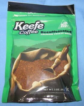 Keefe 087381107245 Decaffeinated Coffee A 3oz Package Of Premium Freeze Dried Instant