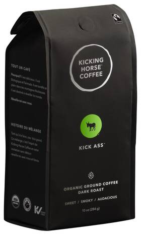 50056-6-fc Kicking Horse Coffee Kick Ass Dark Roast Ground Certified Organic Fairtrade Kosher Bl