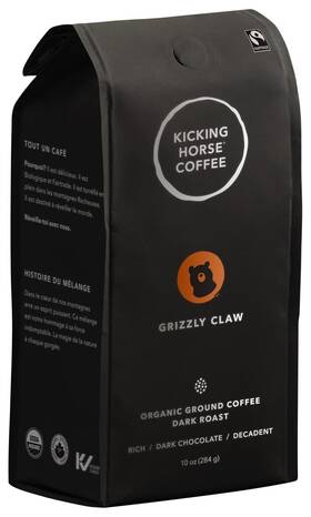 Kicking Horse 629070910127 Coffee Grizzly Claw Dark Roast Ground 10 Oz