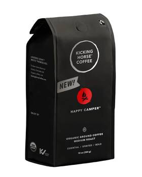 Kicking Horse 629070910332 Happy Camper Ground Coffee 10 Ounce - Certified Organic Fairtrade Kosher C