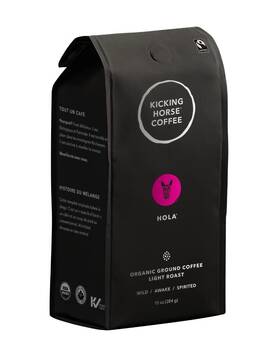 Kicking Horse Coffee 313037846887 Hola Light Roast Ground 10 Oz Certified Organic 6 Bags