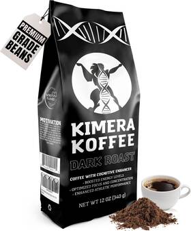 Kimera Koffee 862041000124 Dark Roast - Organic Ground Coffee Infused With Essential Brain