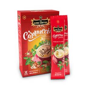 5200117 King Coffee - Cappuccino Hazelnut Box 12 Sticks X 20g/0.7oz 240g/8.46oz