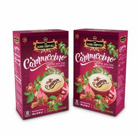 5200120 King Coffee - Cappuccino Cinnamon Box 12 Sticks X 20g 240g 2 Boxes