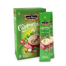 5200123 King Coffee - Cappuccino Coconut Box 12 Sticks X 20g/0.7oz 240g/8.46oz