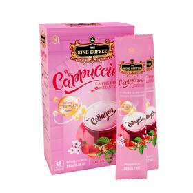 King 5200182 Coffee - Cappuccino Collagen Box 12 Sticks X 20g/0.7oz 240g/8.46oz