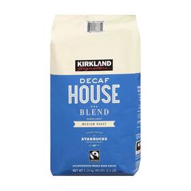 Kirkland 762111373755 Signature Decaf House Blend Coffee Medium Roast Whole Bean 2.5 Lbs