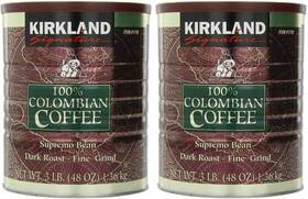 Kirkland Signature 096619282067 2 Count 100% Colombian Coffee Dark Roast 3 Lbs
