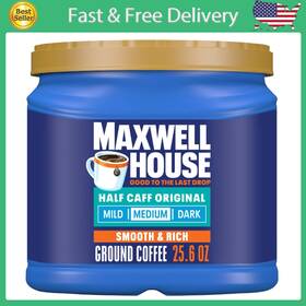 Kraft Heinz Company 445029268292 Maxwell House Half Caff Ground Coffee 25.6 Oz. Canister