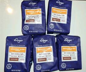 Kroger 100137952019 Breakfast Blend Mild Roast Ground Coffee 11 Oz - Pack Of 5
