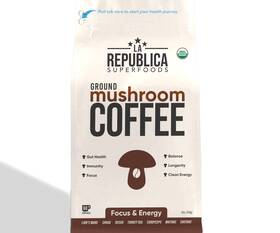 La Republica 850036787143 Organic Ground Brazilian Mushroom Coffee Full Fruiting Body 12oz